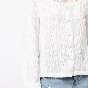 b+ab White Ribbed Button Down cardigan Jacket